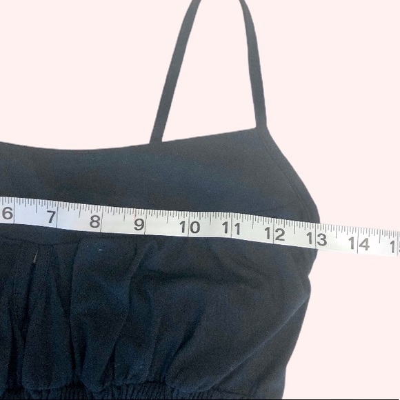 Black Spaghetti Straps Smocked Waits Dress Size S - Picture 10 of 12